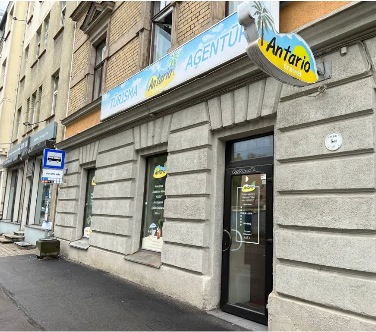 Antario Travel biroja ieeja E. Birznieka-Upīša ielā 16, Rīgā